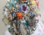 vintage charms stunted oval beach themed bridal posy bouquet wedding bridal heirloom custom made bespoke bouquet