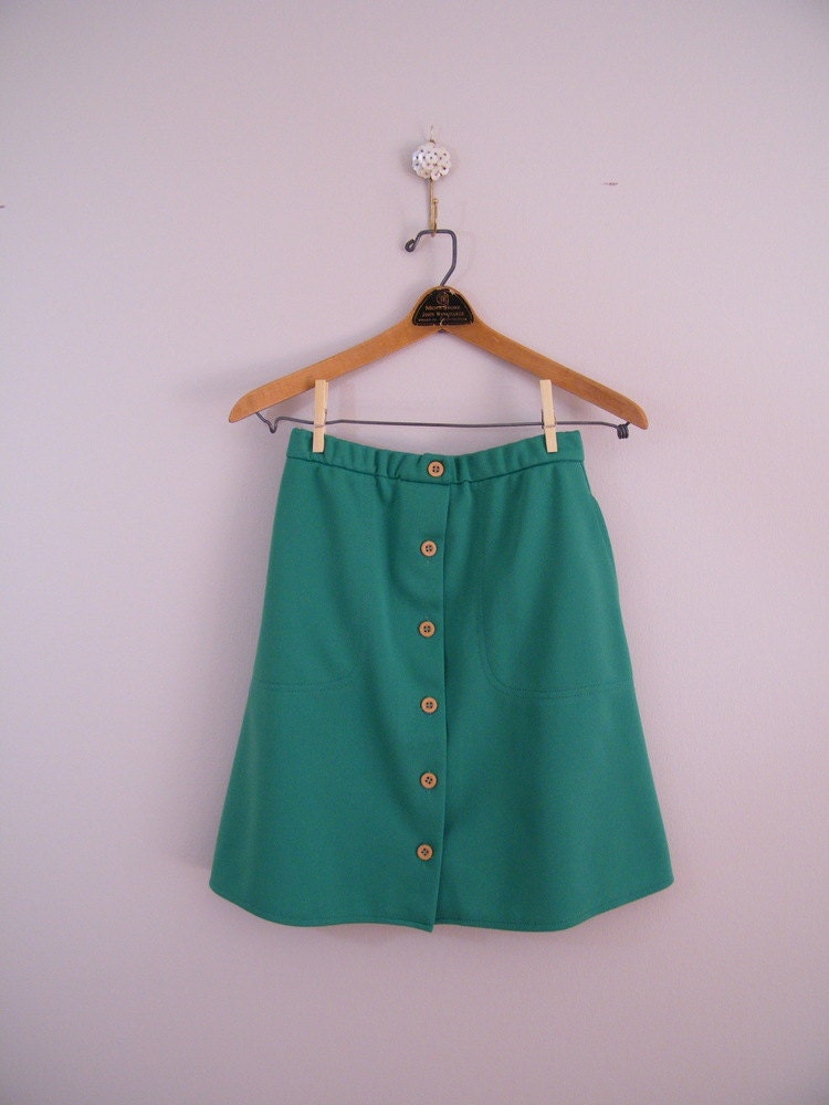 Vintage 1970s Green Scooter Skirt / Skort / Jantzen