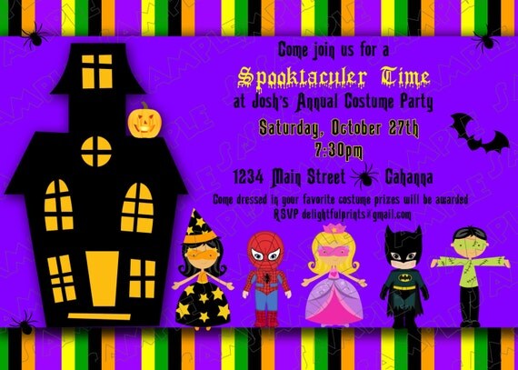 Trick or Treat Halloween invitation...DIY you print custom photo card by delightfulprints Il_570xn