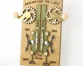 Personalized Wedding Light Switch Plate - Steampunk Style - Geared up for life