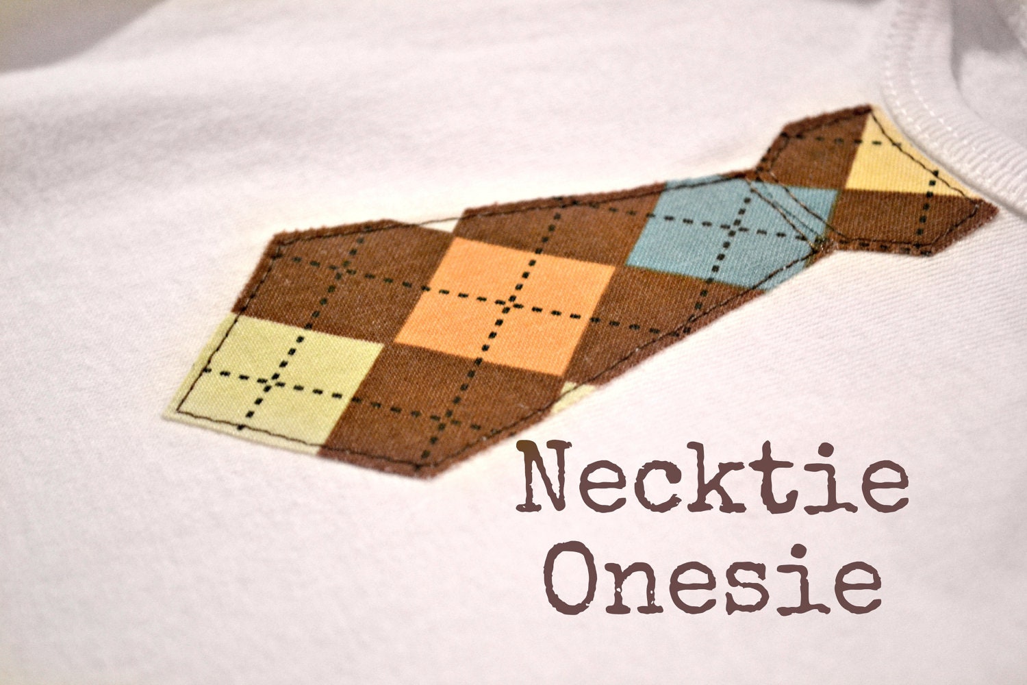Timothy Necktie Onesie with New Fabric Options (Made to Order)