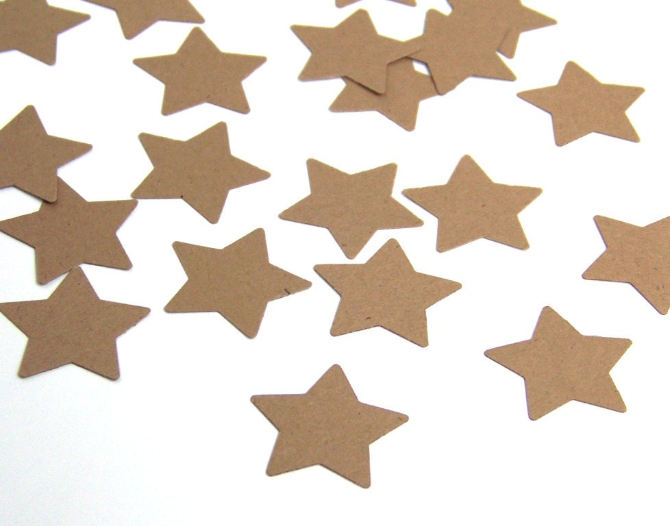 Star Punches, Brown Recycled Kraft, Confetti, Scrapbooking embellishments, DIY projects
