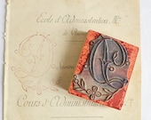 Embroidery  Rubber Stamp Monogram letter D French - FrenchGypsy