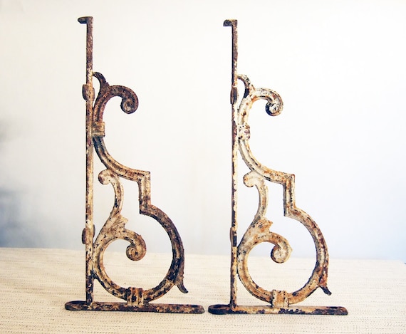 Cast Iron Wall Shelf Brackets Antique French