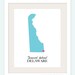 Delaware State Love Map Silhouette 8x10 Print - Customized
