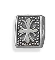 Fancy Cross Charm Bracelet Bead Sterling Silver - Fits on most brands of European style bracelets