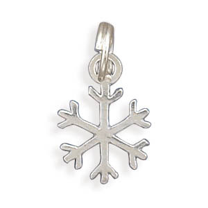 Snowflake Snow Flake Charm Pendant Sterling Silver - SilverCastleJewelry