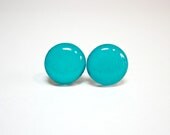 Aqua, Stud Earrings, Small Earrings Studs, Tiny Earrings, Little Stud Earrings, Blue Green Earrings, Small Round Earrings