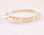 Aquamarine March Birthstone 14k Gold Stacking Ring