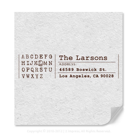 Designer Personalized Return Address Rubber Stamp