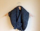 handmade CHARCOAL circle scarf