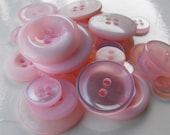 50 Pink Buttons Round Multi Sizes