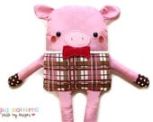 Pig Sewing Pattern Doll Softie PDF Sewing Pattern - Pig With Bow Tie