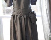 1980s pale blue puffy dress with bow. Small.