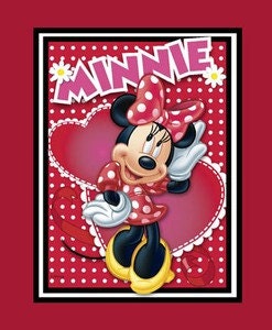 Disney Minnie Mouse Hearts & Dots on Red Wallhanging by Springs Creative Fabric BTY