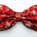 Red floral bow bandeau - made to order