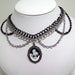 chainmaille, necklace, choker, cameo necklace, unicorn jewelry, chainmaille choker, cameo choker, fantasy.