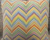 Designer Pillow Cover 18 x 18 - Outdoor - Flamestitch Mosaic