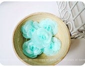 Mint Satin organza flower / pack
