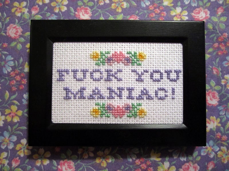 Reservoir Dogs quote framed cross stitch