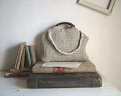 French Market Basket in Handweave and Plaited Leather Shoulder Strap. Made to Order - byloomandhyde