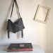 Embroidered Slouchy Satchel in Dark Grey - Made to Order.  Limited Edition