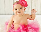 Girls Tutu, Flower Headband, 2T-5T, Tickled Pink