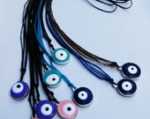 Greek Silver Plated Evil Eye Swim and Surf Necklace