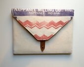 Chevron MacBook Pro Case 13 / Retina 15 - Vintage Grain Sack with Leather