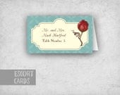 20 Tented Rose Escort Cards, Wedding Place Cards Tented, Elegant Wedding Name Placecards - Style PIL-012
