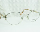 Vintage 80s Glasses Ted Lapidus 1980's Oval Eyeglasses Greek Column Multi Finish Hinge Wire Rim Frame NOS Authentic Designer