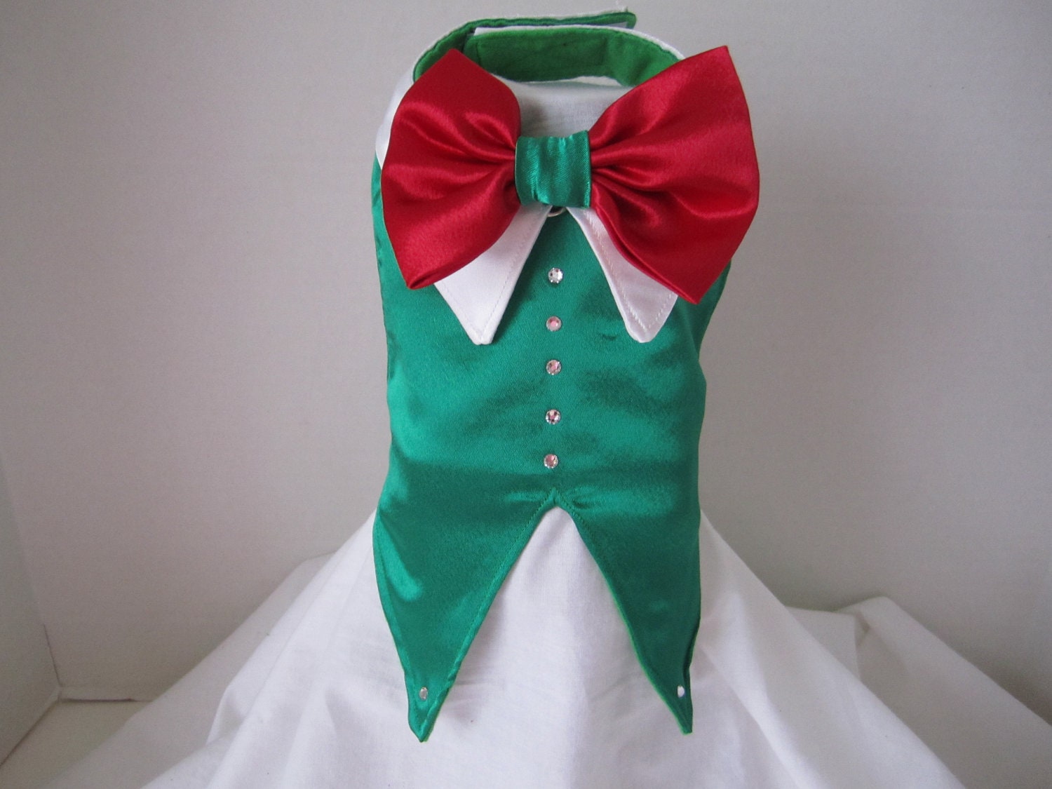 Dog Vest XS    Green  with Swarovski Crystals   By Nina's Couture Closet clearance