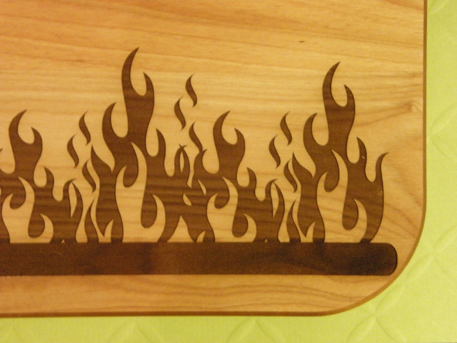 Laser engraved barbeque wood cutting/serving board for the master griller in your life.