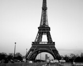 Paris landscape photography -  Eiffel Tower architecture black and white fine art living room decor - 8x10 print
