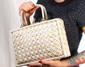 Vintage 1960s Faux Wicker and Acrylic Handbag by Atlas