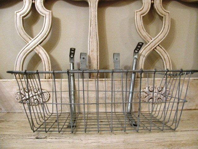 Vintage Wire Bike Basket - Industrial Storage