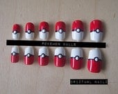 Inspired by Pokemon Ball -- Nail Art Set