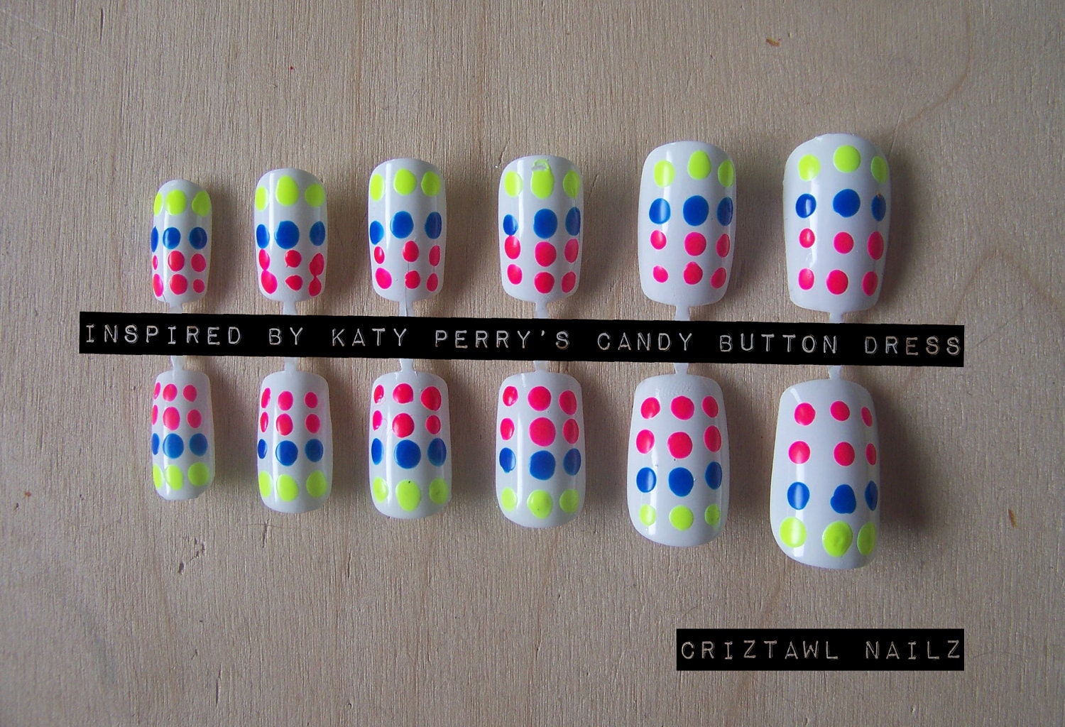 Inspired by Katy Perry Candy Button Dress Nail Art Set