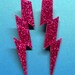 5" Glam Style Extra Large GLITTER Lightning Bolt Earrings
