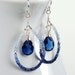 Shaded Sapphire and  Blue Quartz Earrings, September Birthstone Earrings, Sapphire Teardrop Earrings
