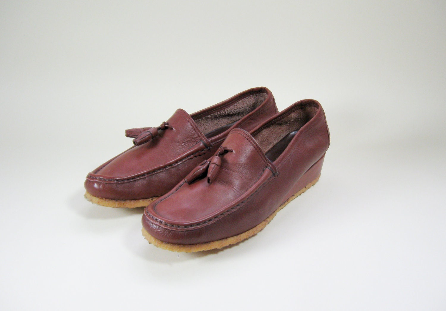 70s Leather Tassle Loafers Pappagallo Womens Size 7.5