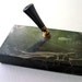 Vintage Black Marble Pen Holder by Parker Pen Company