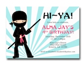 Printable Girl Ninja Party Invitation Il_170x135