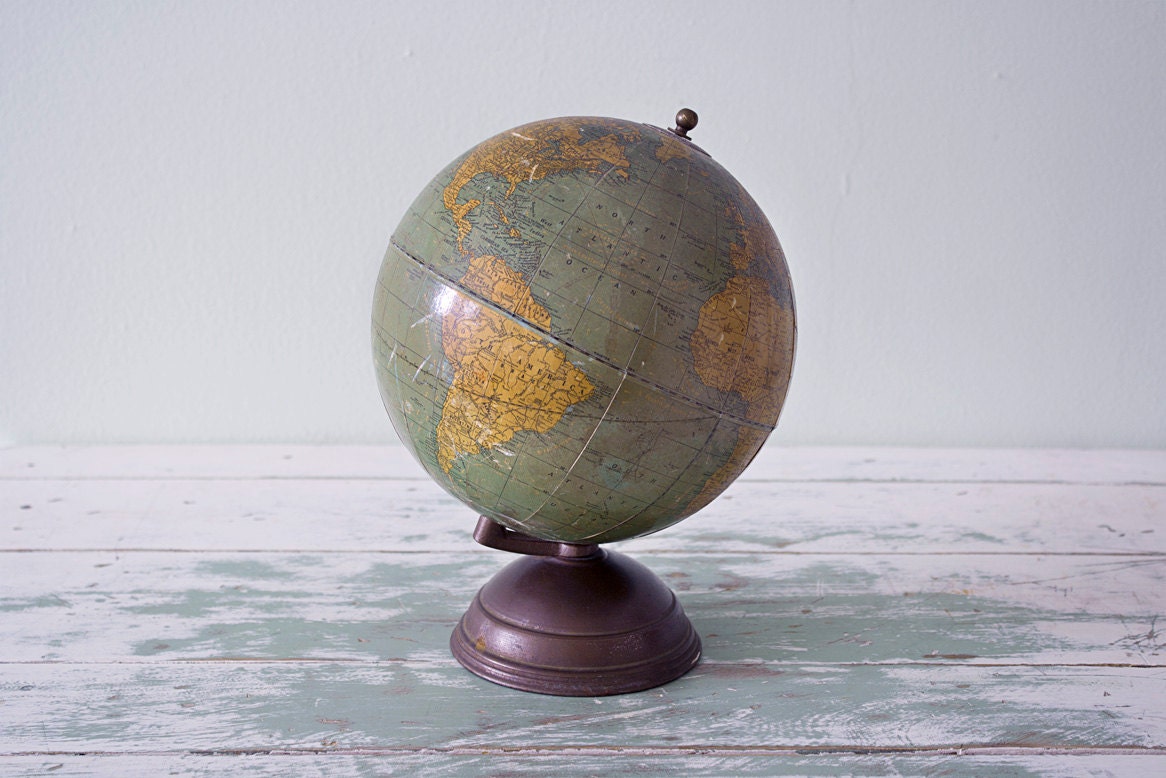 7 inch George F. Cram terrestrial globe - Great Depression era