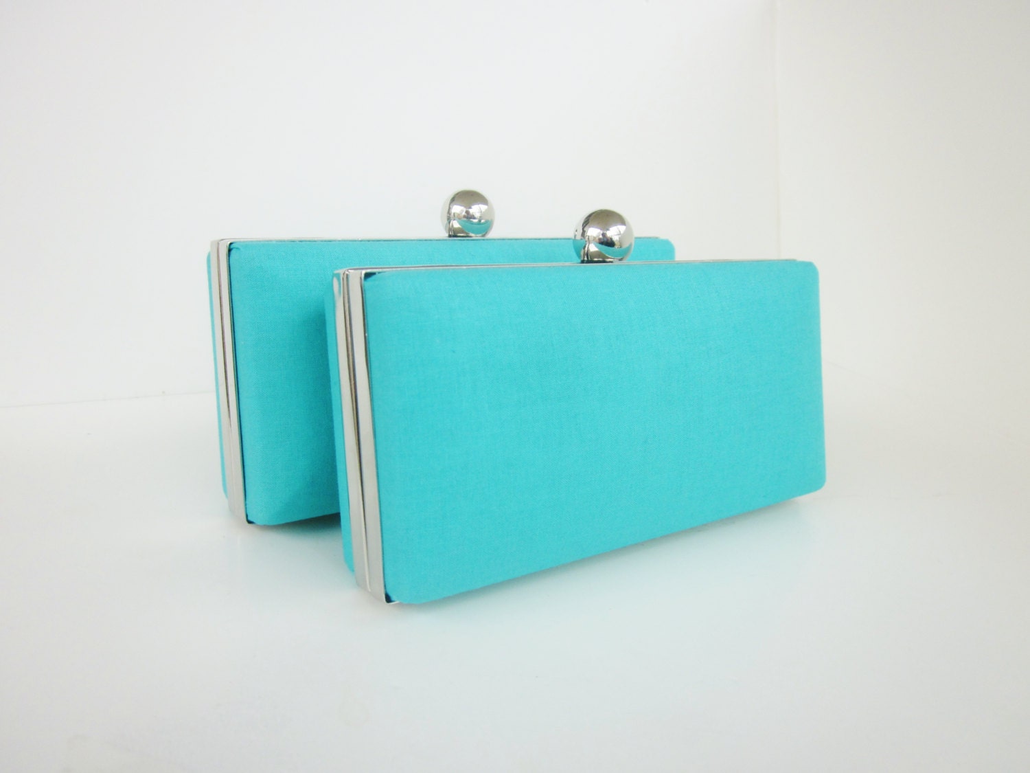 tiffany blue clutch purse, bridesmaid clutch set of 2 tiffany blue, summer wedding clutches, tiffany blue minaudieres