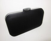 black linen clutch purse, bridesmaid clutch purse, large black clutch, black minaudiere