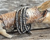 Custom 3 Wrap Silver Plated AB Crystal 3 wrap Leather Bead Bracelet