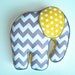 Elephant Pillow Chevron Gray and Yellow