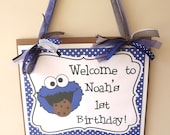 Cookie Monster Inspired Collection: Door Sign, Party Sign, Welcome Sign