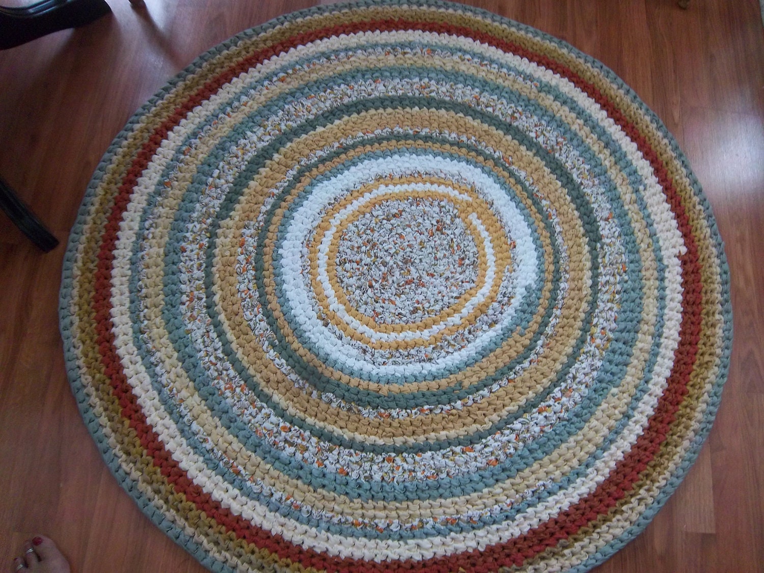 52" Round Crocheted Rag Rug